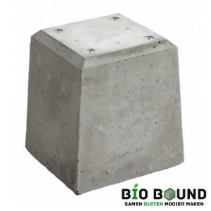 Betonpoer 28 cm hoog 4 x schroefhuls M8 biobased circulair