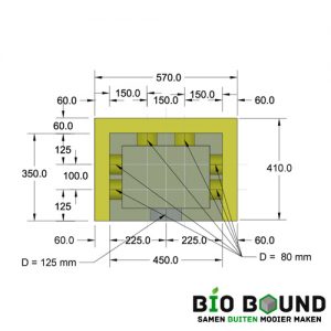 Maatvoering innovatieve straatkolk trottoirkolk voor hemelwateropvang: Combidrain kolk