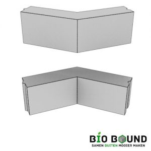 circulaire, biobased opsluitbanden hoekstukken 45º