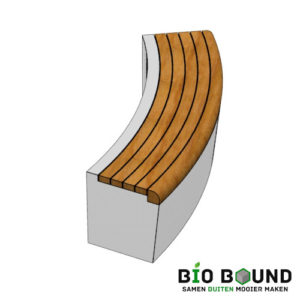 Parkband zitrand bank Elegance basis bocht met zitting rechts links biobased circulair beton