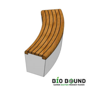 Parkband zitrand bank Elegance basis met zitting bocht biobased circulair beton