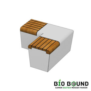 parkband zitrand bank elegance tweezijdig hoek met zitting biobased circulair beton