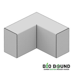 circulaire, biobased parkband bloembakband hoek beton 100x40x60 cm