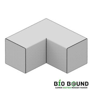 circulaire, biobased parkband bloembakband hoekstuk beton 50x50 cm