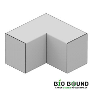 circulaire, biobased parkband bloembakband hoekstuk beton 50x60 cm