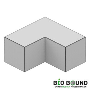 circulaire, biobased parkband bloembakband hoekstuk 50 x 50 cm