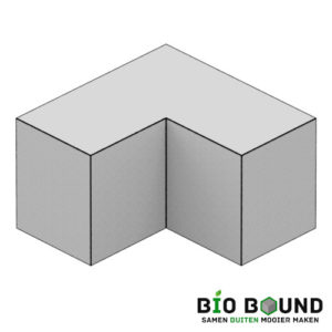 circulaire, biobased parkband bloembakband hoekstuk 50 x 60 cm