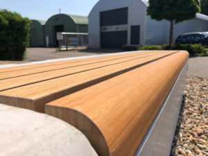 parkbandzitrand Elegance basis solo met houten zitting biobased circulair