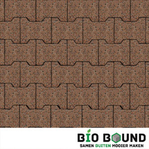 Circulaire, biobased H-verbandsteen watergestraald oviedo rood