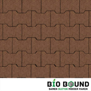 Circulaire, biobased H-verbandstenen structuur oud bruin