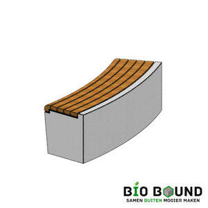 Betonbank Elegance eenzijdig bocht inwendig met zitting