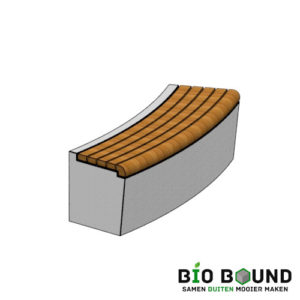 Betonbank Elegance eenzijdig bocht uitwendig met zitting