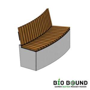 Betonbank Elegance eenzijdig bocht zitting en rugleuning haaks