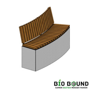 Biobased betonnen zitrandelement Floor bochtelement met rugleuning haaks