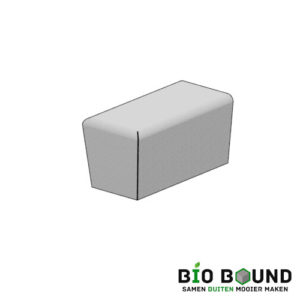 Circulair beton bank Elegance tweezijdig eindstuk