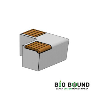 Duurzame betonbank Elegance eenzijdig hoek met zitting