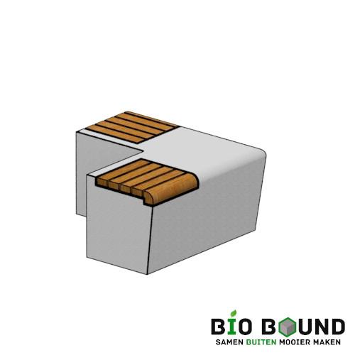 Duurzame betonbank Elegance eenzijdig hoek met zitting