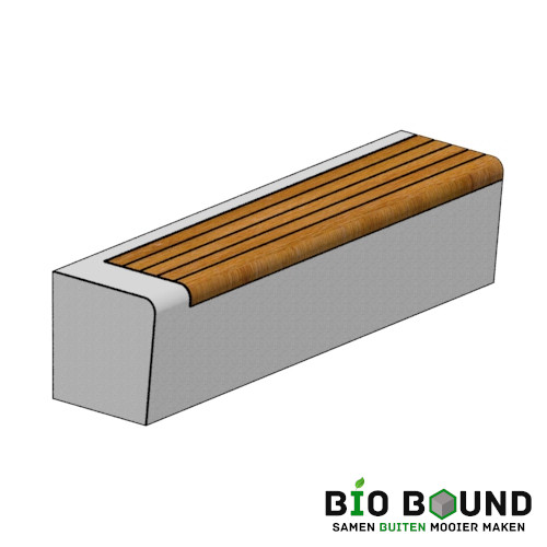 circulaire betonbank Elegance eenzijdig recht met zitting rechts links