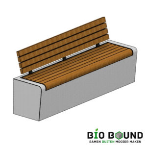 circulaire biobased betonbank Elegance met zitting en rugleuning