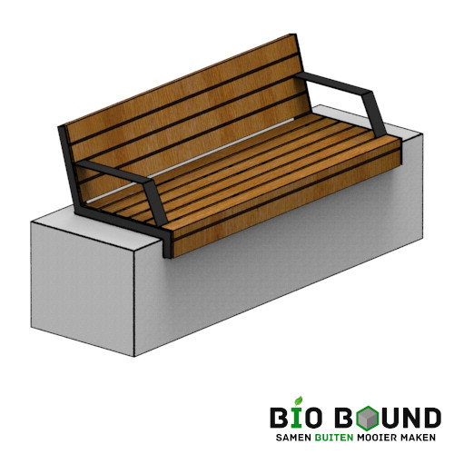 circulaire biobased betonbank Evi met zitting en rugleuning Gavers